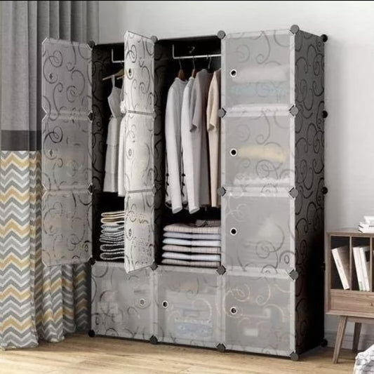 Closet Organizador armable de 6  cubos y 2 secciones de colgado
