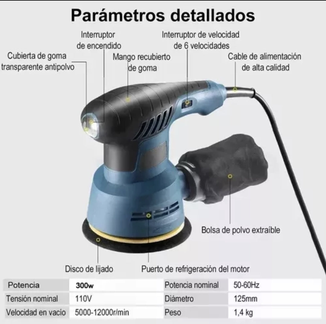 Lijadora orbital 6 variaciones de velocidad