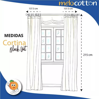 Cortinas Blackout 275cm de ancho por 215cm de largo en 2 paneles