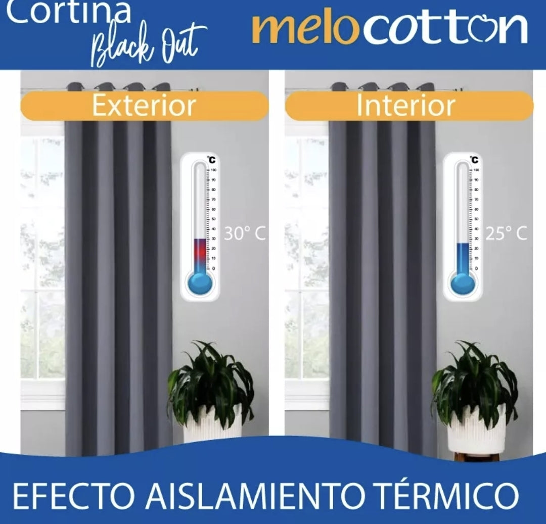 Cortinas Blackout 275cm de ancho por 215cm de largo en 2 paneles