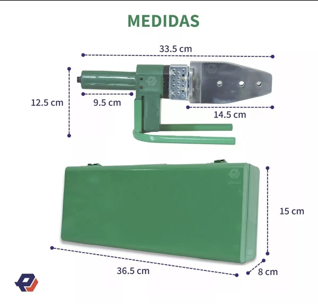 Kit de termofusor con 6 dados , tijeras y estuche metálico
