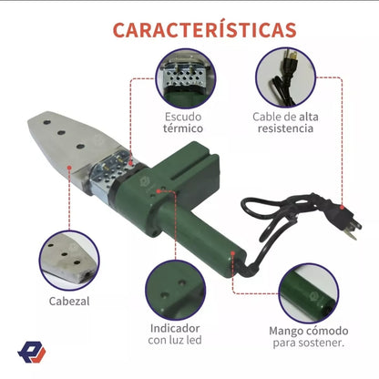 Kit de termofusor con 6 dados , tijeras y estuche metálico