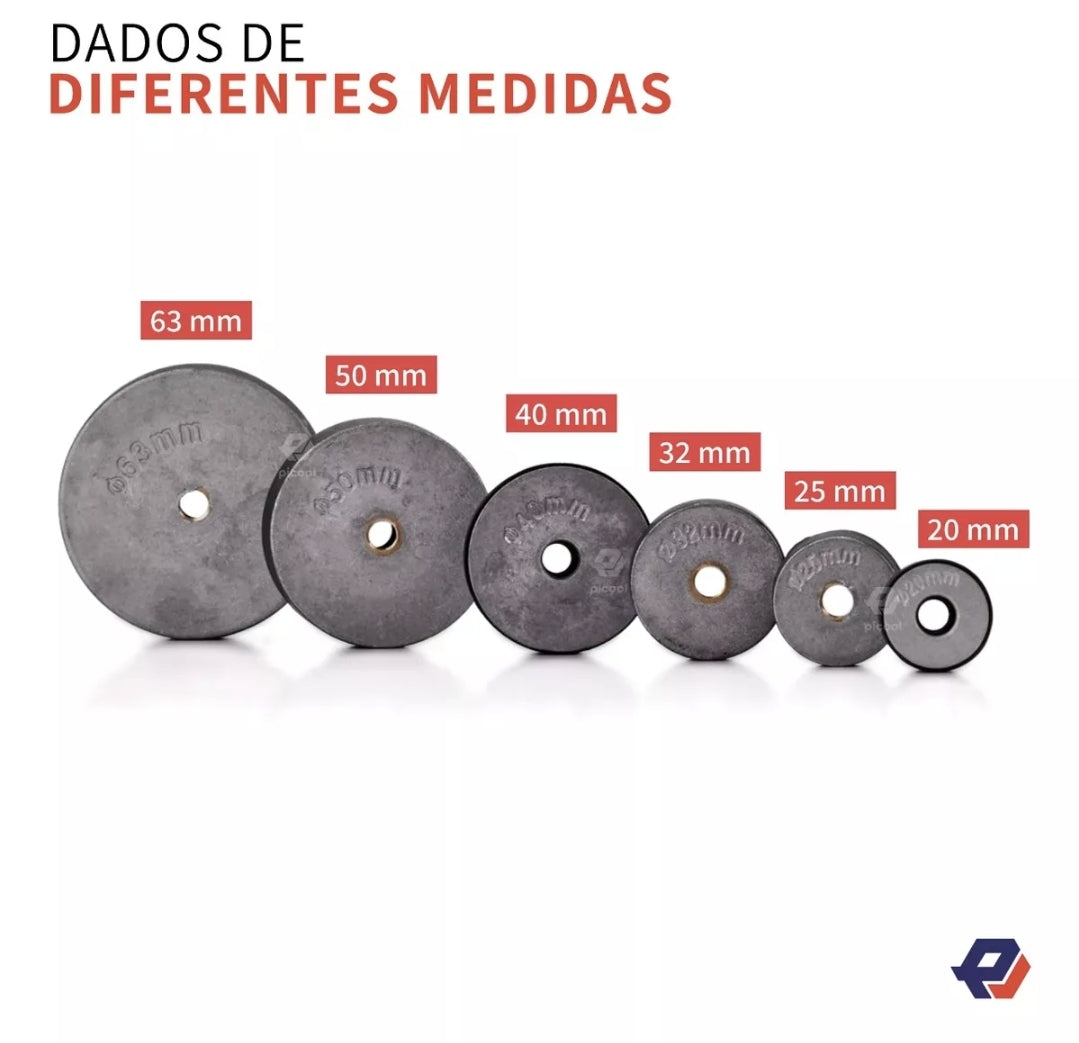 Kit de termofusor con 6 dados , tijeras y estuche metálico