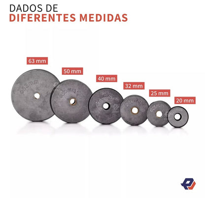 Kit de termofusor con 6 dados , tijeras y estuche metálico