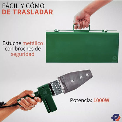 Kit de termofusor con 6 dados , tijeras y estuche metálico