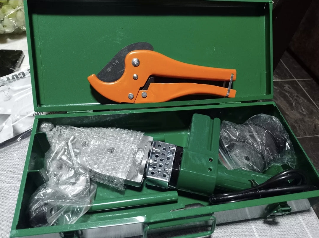 Kit de termofusor con 6 dados , tijeras y estuche metálico