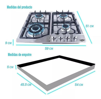 Parrilla empotrable 4 quemadores GUTSTARK