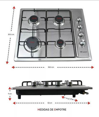 Parrilla empotrable 4 quemadores GUTSTARK