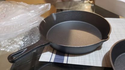 4 piezas sartenes de hierro fundido