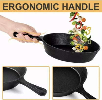 4 piezas sartenes de hierro fundido