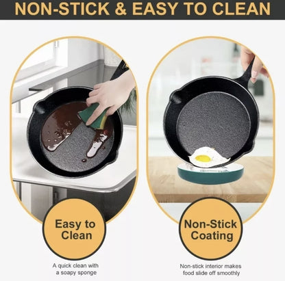 4 piezas sartenes de hierro fundido