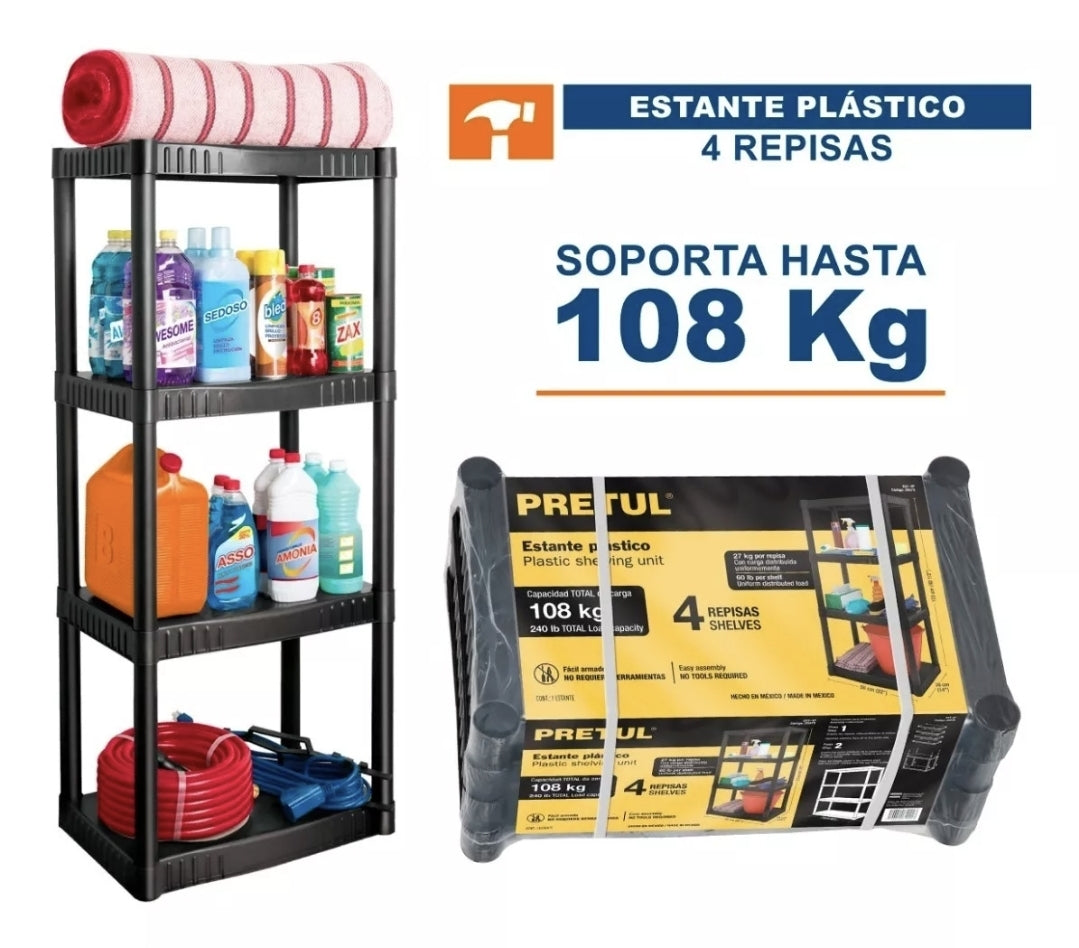 Estante Plástico de 4 repisas