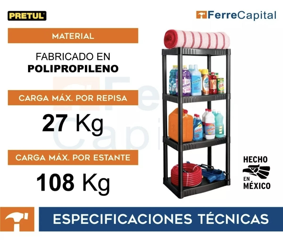 Estante Plástico de 4 repisas