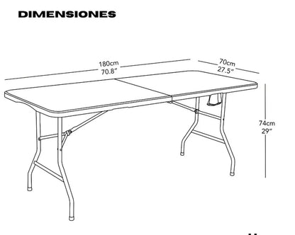 Mesa Plegable Portafolio 180cm  Resistente