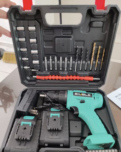Taladro atornillador inalámbrico con 2 baterías