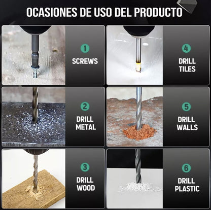 Taladro atornillador inalámbrico con 2 baterías