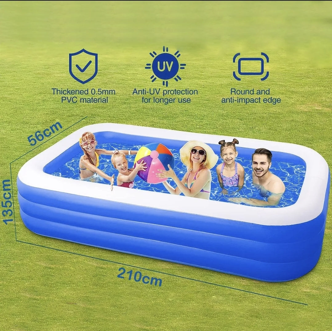 Alberca inflable rectangular 210x135x65cm