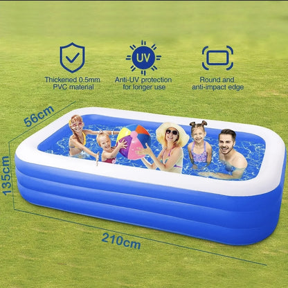 Alberca inflable rectangular 210x135x65cm