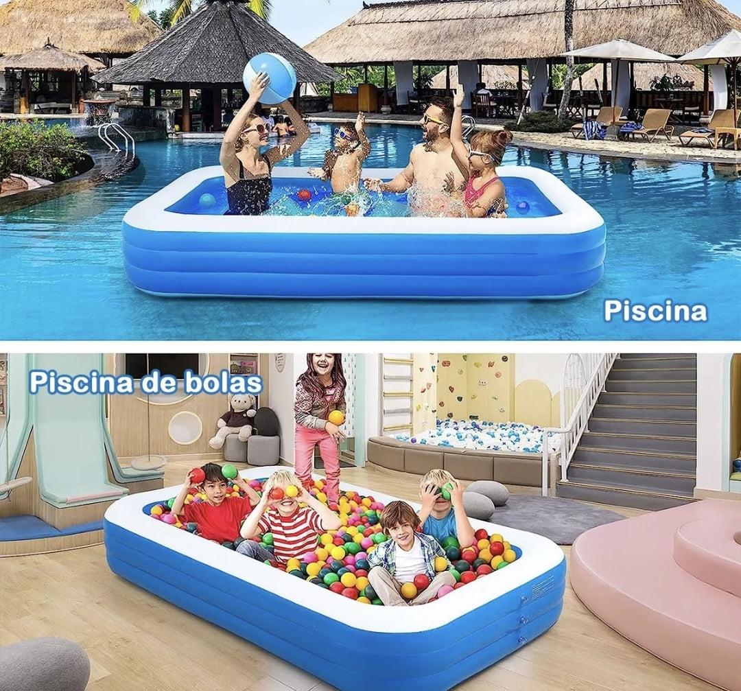 Alberca inflable rectangular 210x135x65cm