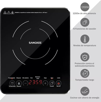 Parrilla de inducción eléctrica 1 quemador 1200w