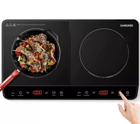 Parrilla de inducción eléctrica magnética 2 quemadores 2000w