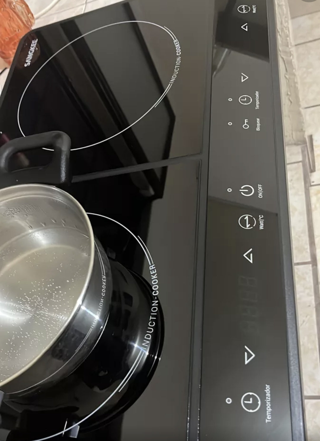Parrilla de inducción eléctrica magnética 2 quemadores 2000w