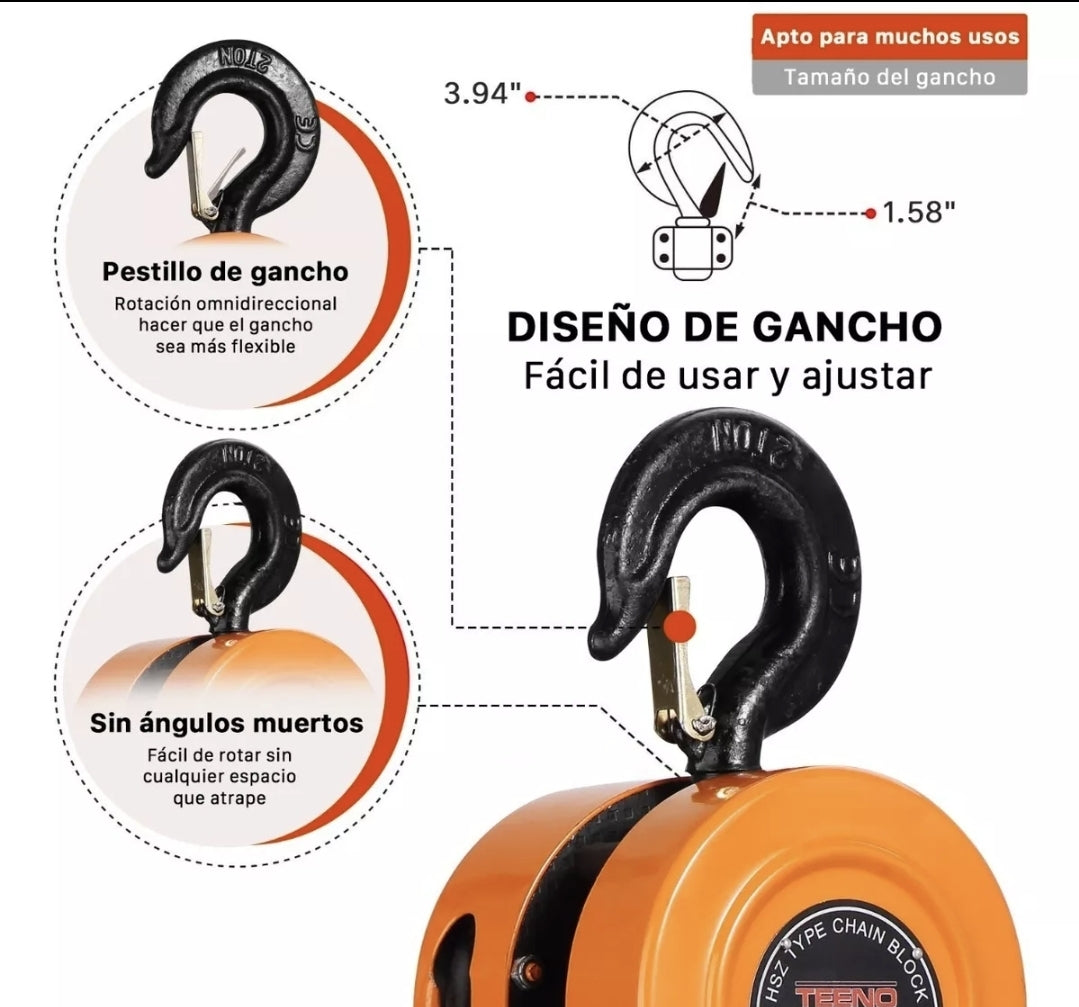 Polipasto de cadena 2TON 3m