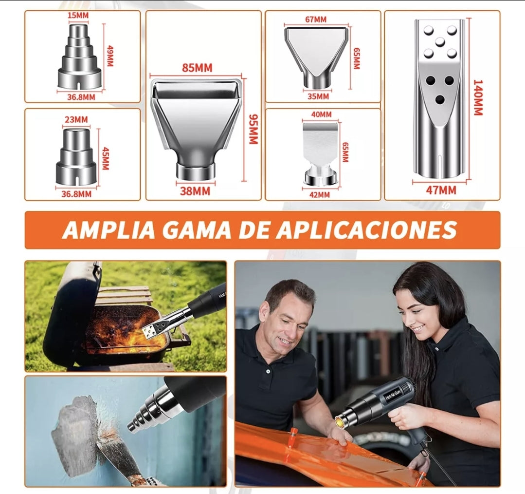 Pistola de calor con 6 boquillas