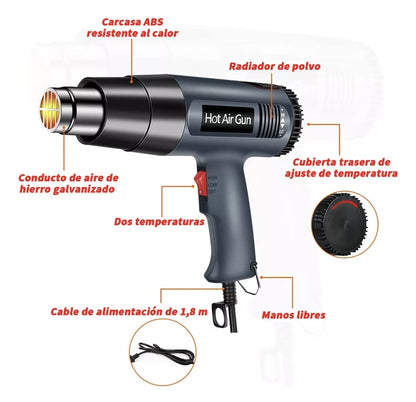 Pistola de calor con 6 boquillas