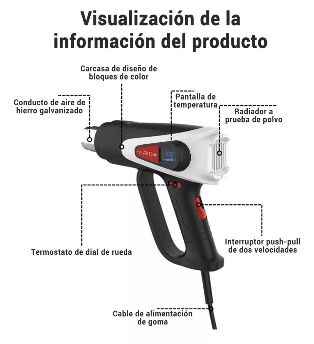 Pistola de calor 2000w