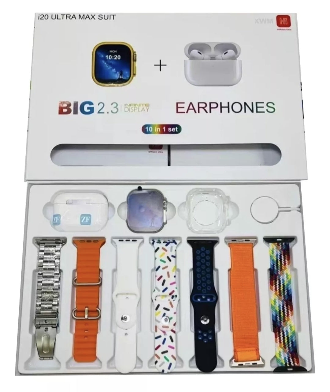 Smartwach + 7 correas + funda + audífonos
