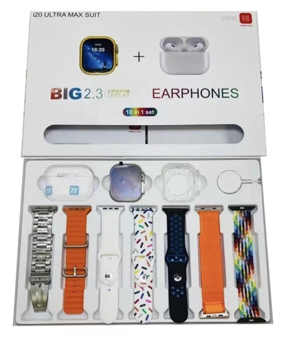 Smartwach + 7 correas + funda + audífonos