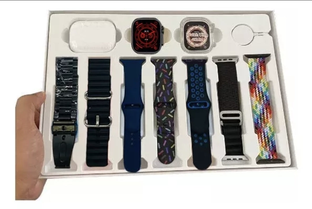 Smartwach + 7 correas + funda + audífonos