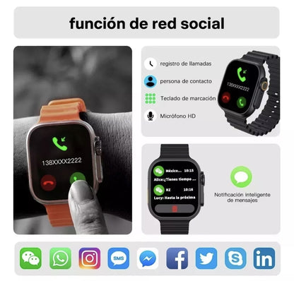 Smartwach + 7 correas + funda + audífonos