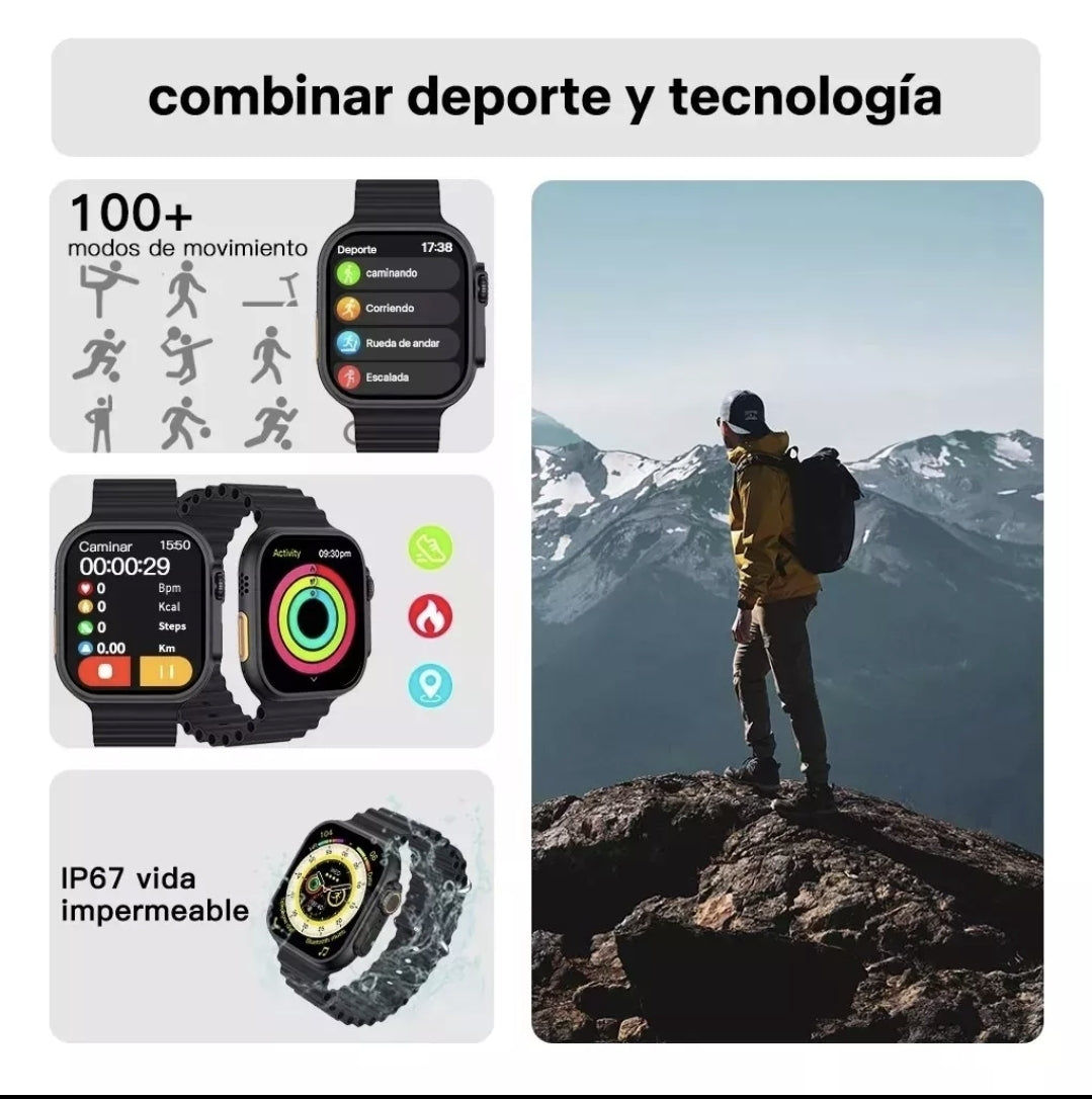 Smartwach + 7 correas + funda + audífonos