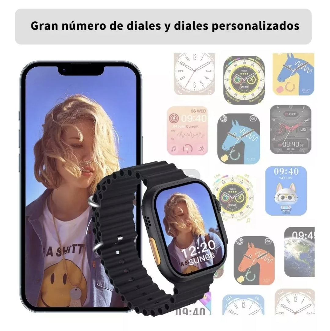 Smartwach + 7 correas + funda + audífonos