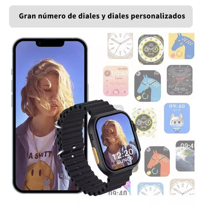 Smartwach + 7 correas + funda + audífonos