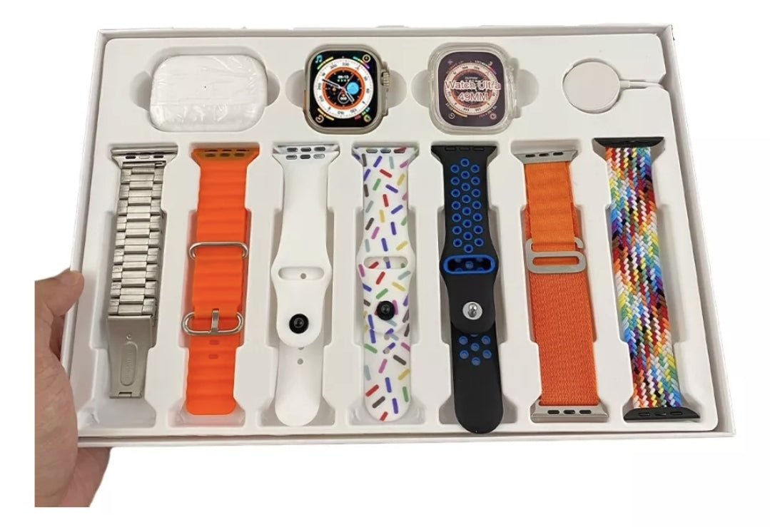 Smartwach + 7 correas + funda + audífonos