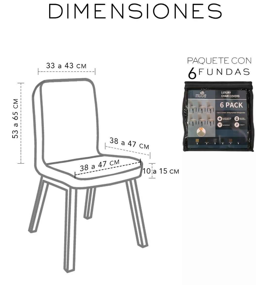 6 pz fundas protectoras para sillas