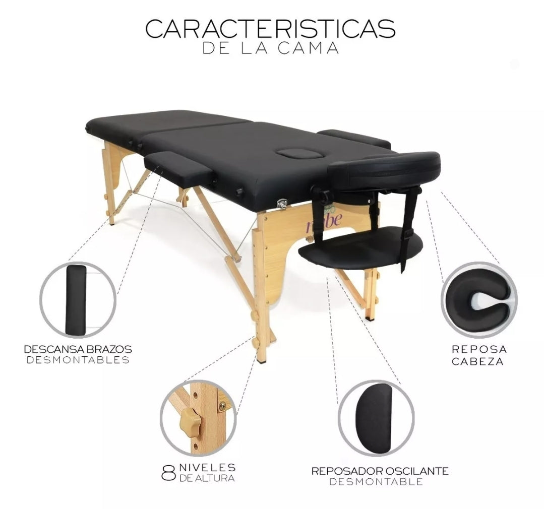 Cama plegable profesional para masajes