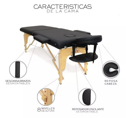 Cama plegable profesional para masajes