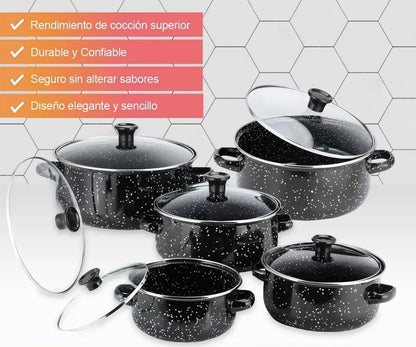 Batería de cocina / juego de ollas con tapa