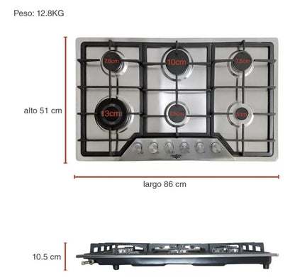 Parrilla 6 quemadores marca GUTSTARK