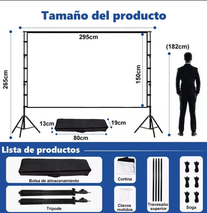 Pantalla de proyector portátil 16:9