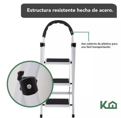 Escalera de tijera plegable 3 escalones