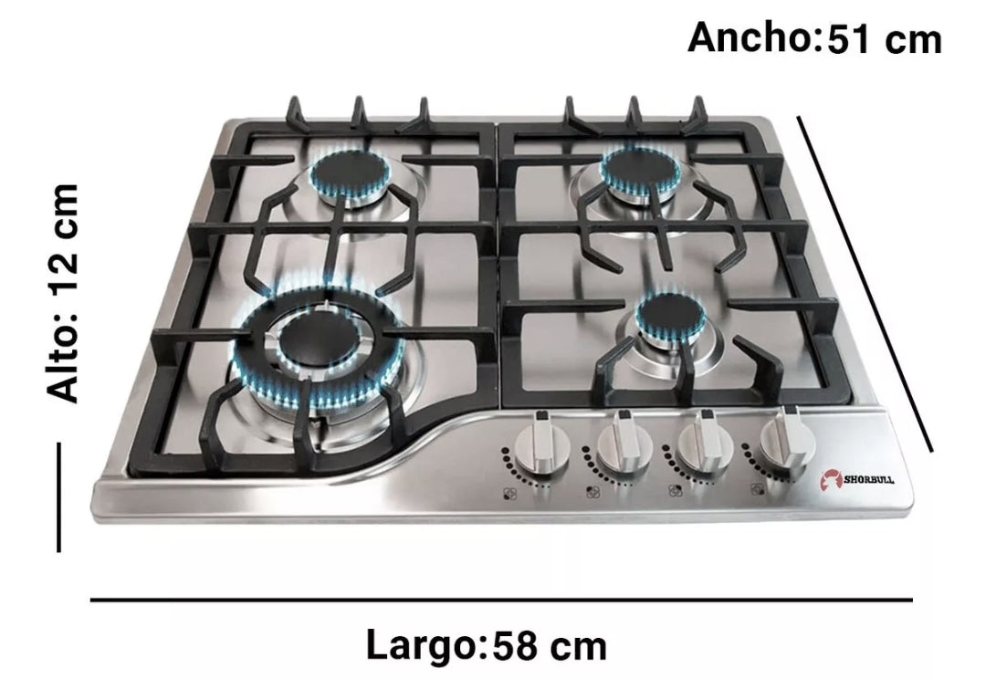 Parrilla Shorbull  4 Quemadores acero Inoxidable