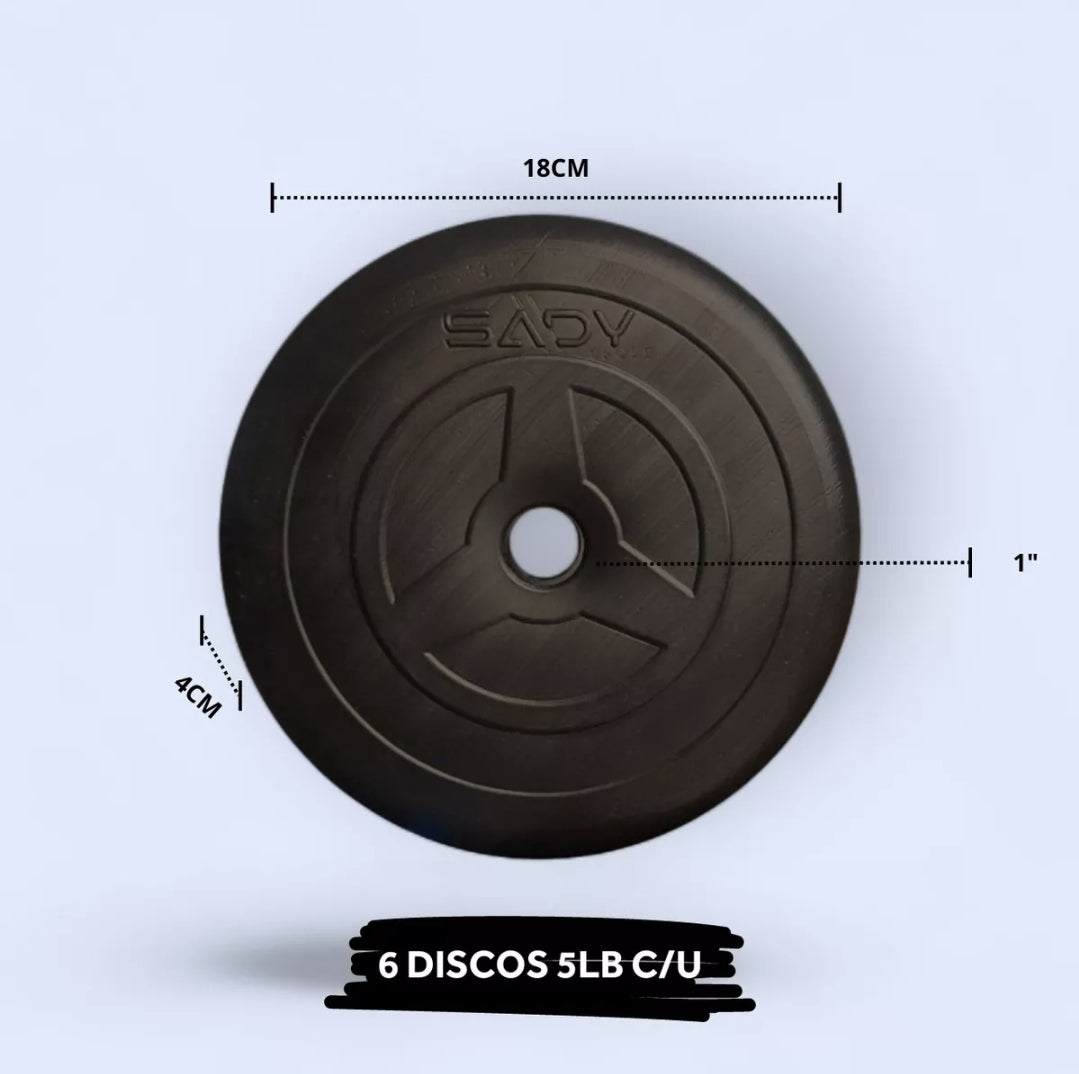 Kit de mancuernas + Barra Z + Barra recta + 8 discos TOTAL 80 LBS
