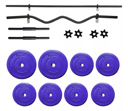 Kit de mancuernas + Barra Z + Barra recta + 8 discos TOTAL 80 LBS