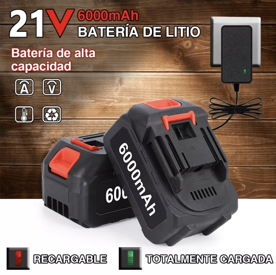 Mini motosierra inalámbrica + 2 pilas