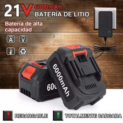 Mini motosierra inalámbrica + 2 pilas